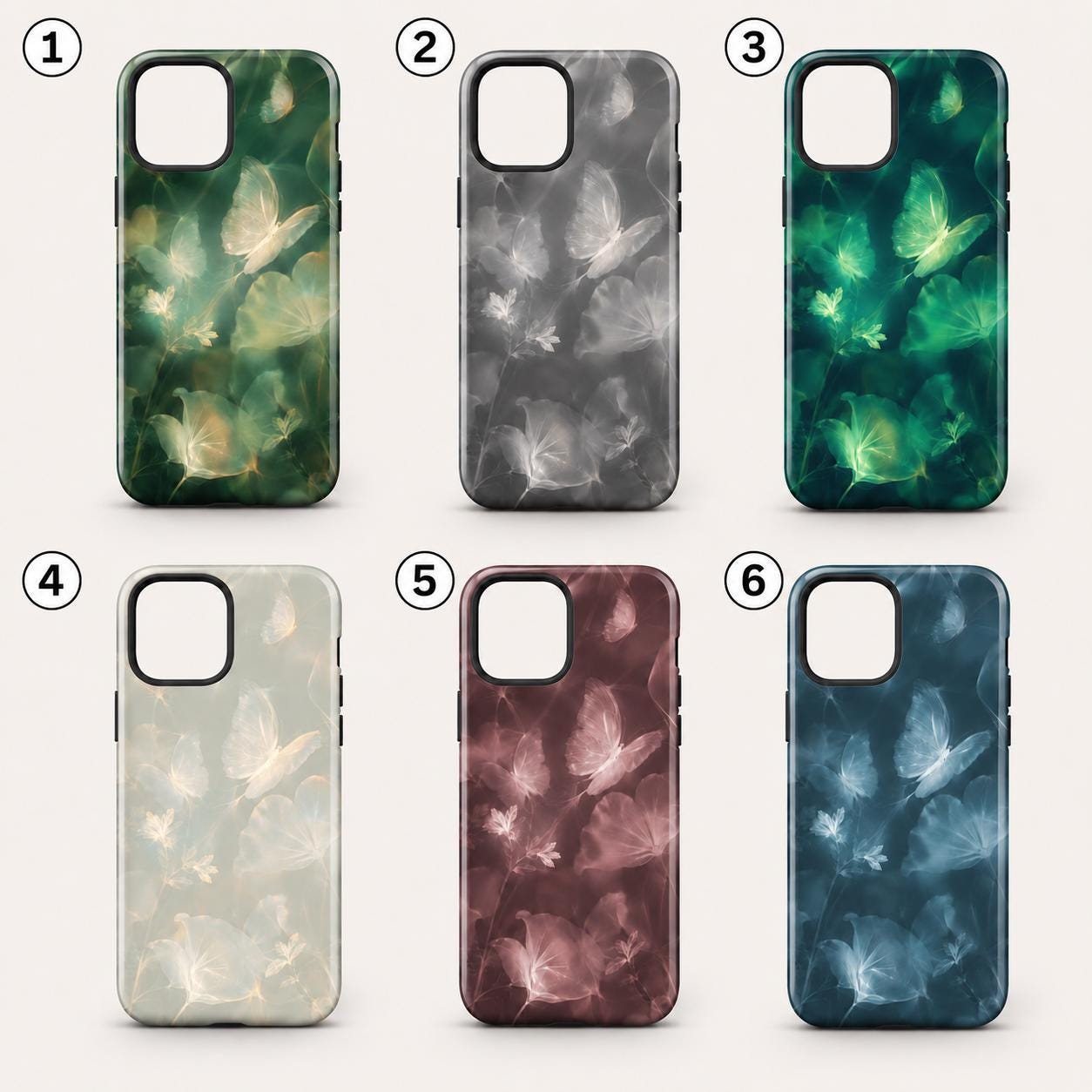 Ethereal Butterfly Phone Case, Green Botanical iPhone Case, Fairycore Nature Case Gift