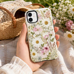Pressed Flower Phone Case, Wildflower Daisy iPhone Case, Botanical Garden Case Gift