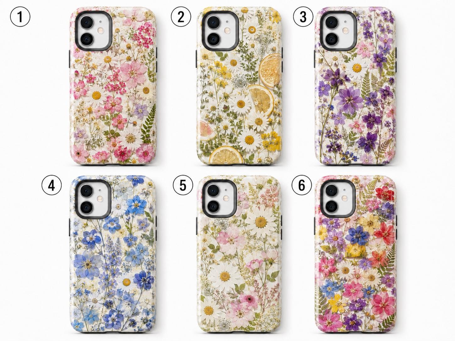 Pressed Flower Phone Case, Wildflower Daisy iPhone Case, Botanical Garden Case Gift