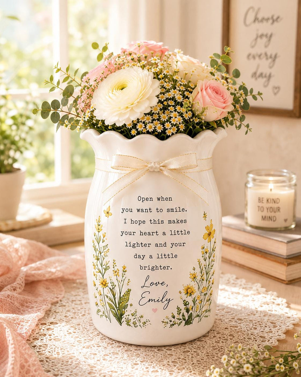 Personalized Open When Ceramic Flower Vase, Custom Encouragement Gift, Best Friend or Daughter Gift - product image 8