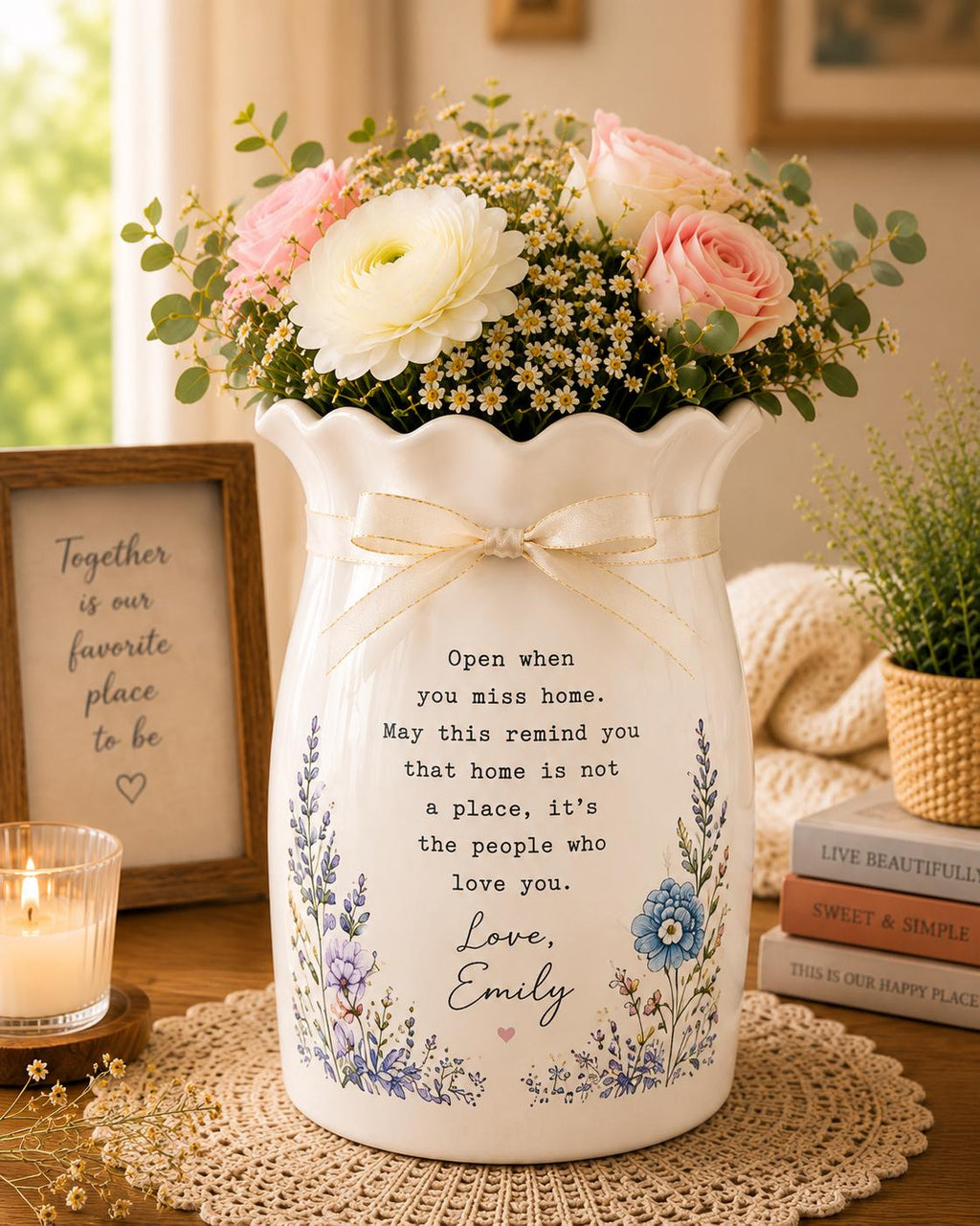 Personalized Open When Ceramic Flower Vase, Custom Encouragement Gift, Best Friend or Daughter Gift - product image 5
