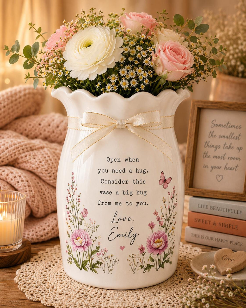 Personalized Open When Ceramic Flower Vase, Custom Encouragement Gift, Best Friend or Daughter Gift - product image 6