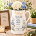 Personalized Love Story Milestone Ceramic Vase – product photo 2