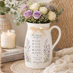 Personalized Love Story Timeline Ceramic Pitcher Vase – main product view