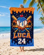 Personalized Baseball Ice Cream Beach Towel – product photo 5