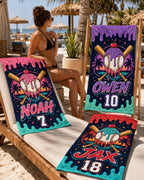 Personalized Baseball Ice Cream Beach Towel – product photo 10
