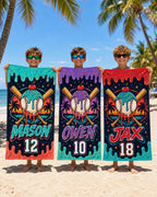 Personalized Baseball Ice Cream Beach Towel – product photo 9