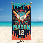 Personalized Baseball Ice Cream Beach Towel – main product view