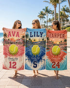 Personalized Tennis Beach Towel – main product view