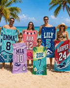 Personalized Beach Towel, Custom Name Pool Towel – main product view