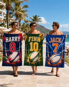 Personalized Rugby Jersey Beach Towel – product photo 5
