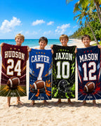Personalized Football Jersey Beach Towel – Custom Name Pool Towel – product photo 8