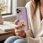Custom Pet Portrait Phone Case, Personalized Dog Phone Case, Custom Cat iPhone Case, Pet Photo Case, Dog Mom Gift, Minimal Pastel Phone Case