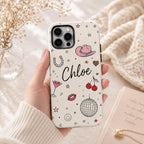 Custom Cowgirl Name iPhone Case, Western Doodle Phone Case, Personalized Gift