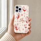 Custom Pin Up Phone Case, Retro Cocktail Mermaid iPhone Case, Personalized Cherry Girl Gift