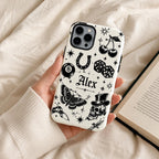 Custom Name Skull Rose iPhone Case, Rock N Roll Guitar Phone Protection