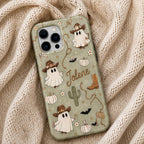 Custom Halloween Phone Case, Personalized Cowgirl Ghost iPhone Case, Cute Western Boo Gif