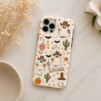 Custom Halloween Phone Case, Personalized Cowgirl Ghost iPhone Case, Cute Western Boo Gif