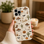 Custom Halloween Phone Case, Personalized Cowgirl Ghost iPhone Case, Cute Western Boo Gif