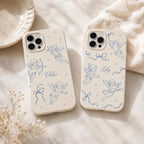 Custom Cherub Phone Case, Personalized Angel Toile iPhone Case, Blue Coquette Name Case Gift