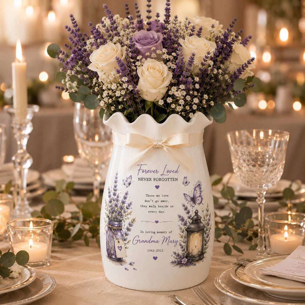 Personalized Memorial Ceramic Flower Vase, In Loving Memory Gift, Sympathy Keepsake, Loss of Mom or - product image 5