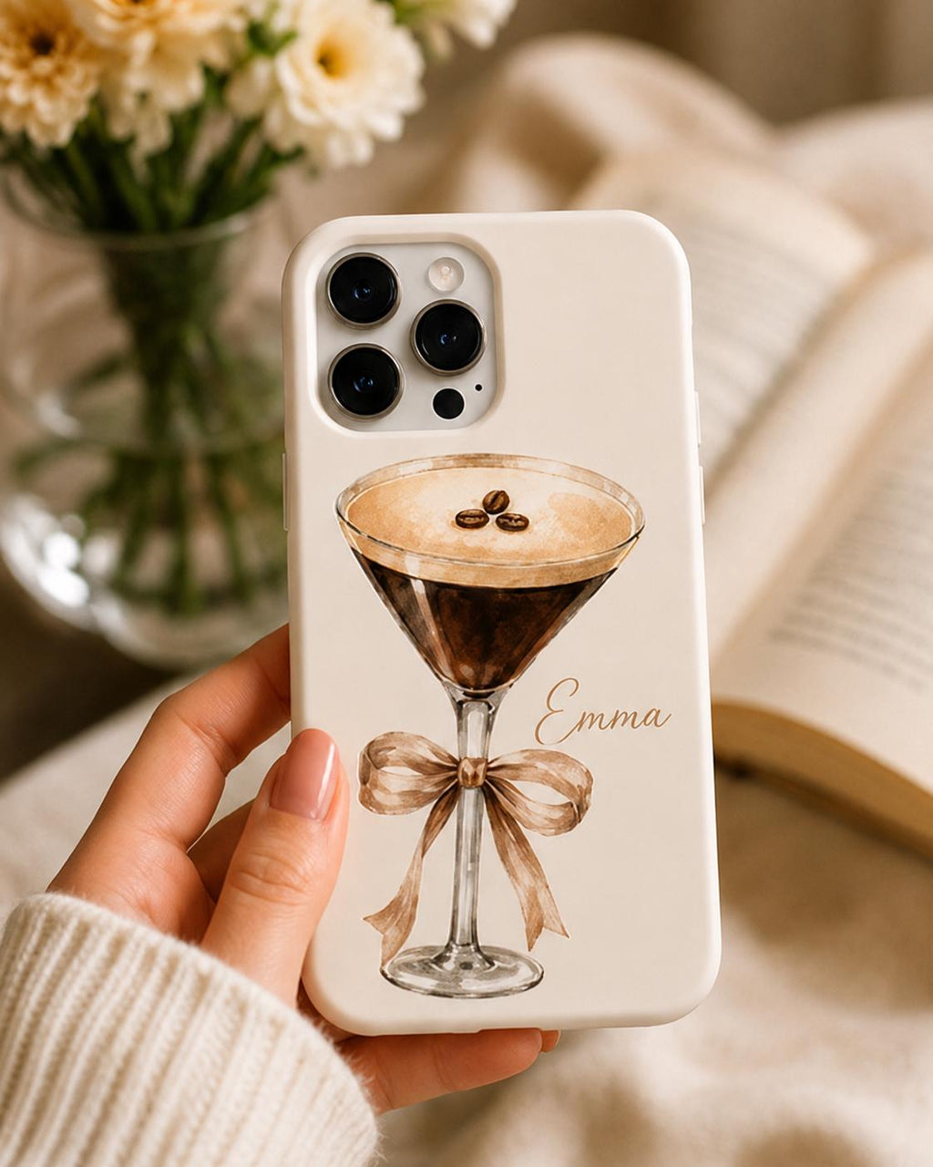 Custom Espresso Martini Phone Case, Personalized Cocktail iPhone Case, Coquette Coffee Drink Gift