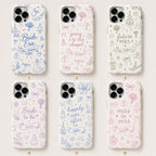 Bride Era Custom Name iPhone Case, Blue Wedding Doodle Bridal Gift