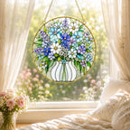 Personalized Wildflower Stained Glass Suncatcher – product photo 4