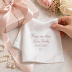 Personalized Bride Handkerchief, Custom Embroidered Wedding Hanky, Keepsake Gift From Bride