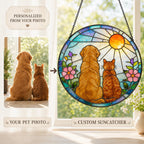 Custom Dog Cat Suncatcher, Stained Glass Pet Ornament – main product view