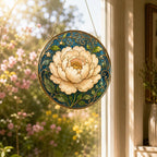 Daisy Glass Suncatcher, Radiant Flower Window Hanging – product photo 9