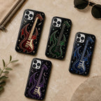 Dragon Guitar Phone Case, Rock Music iPhone Case, Red Electric Guitar Tough Case Gift