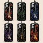 Dragon Guitar Phone Case, Rock Music iPhone Case, Red Electric Guitar Tough Case Gift