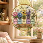 Personalized Mom’s Garden Stained Glass Suncatcher – main product view
