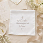 Personalized Godmother Handkerchief, Custom Embroidered Baptism Hanky, Godmother Keepsake Gift