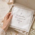 Personalized Godmother Handkerchief, Custom Embroidered Baptism Hanky, Godmother Keepsake Gift