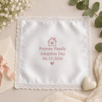 Personalized Adoption Day Handkerchief, Custom Embroidered Family Hanky, Forever Family Keepsake Gift