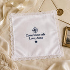 Personalized Military Handkerchief, Custom Embroidered Come Home Safe Hanky, Deployment Gift