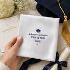 Personalized Graduation Handkerchief, Custom Embroidered Class of 2026 Hanky, Graduate Keepsake Gift