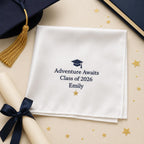 Personalized Graduation Handkerchief, Custom Embroidered Class of 2026 Hanky, Graduate Keepsake Gift