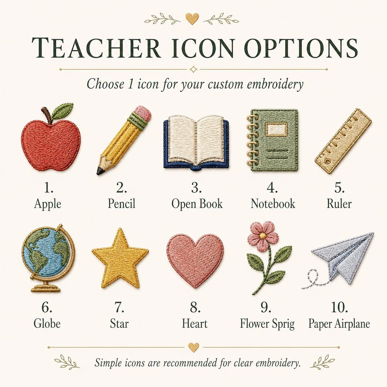 Personalized Teacher Handkerchief, Custom Embroidered Thank You Teacher Hanky, Teacher Appreciation Gift