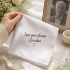 Personalized Grandpa Handkerchief, Custom Embroidered Memorial Hanky, Grandfather Keepsake Gift