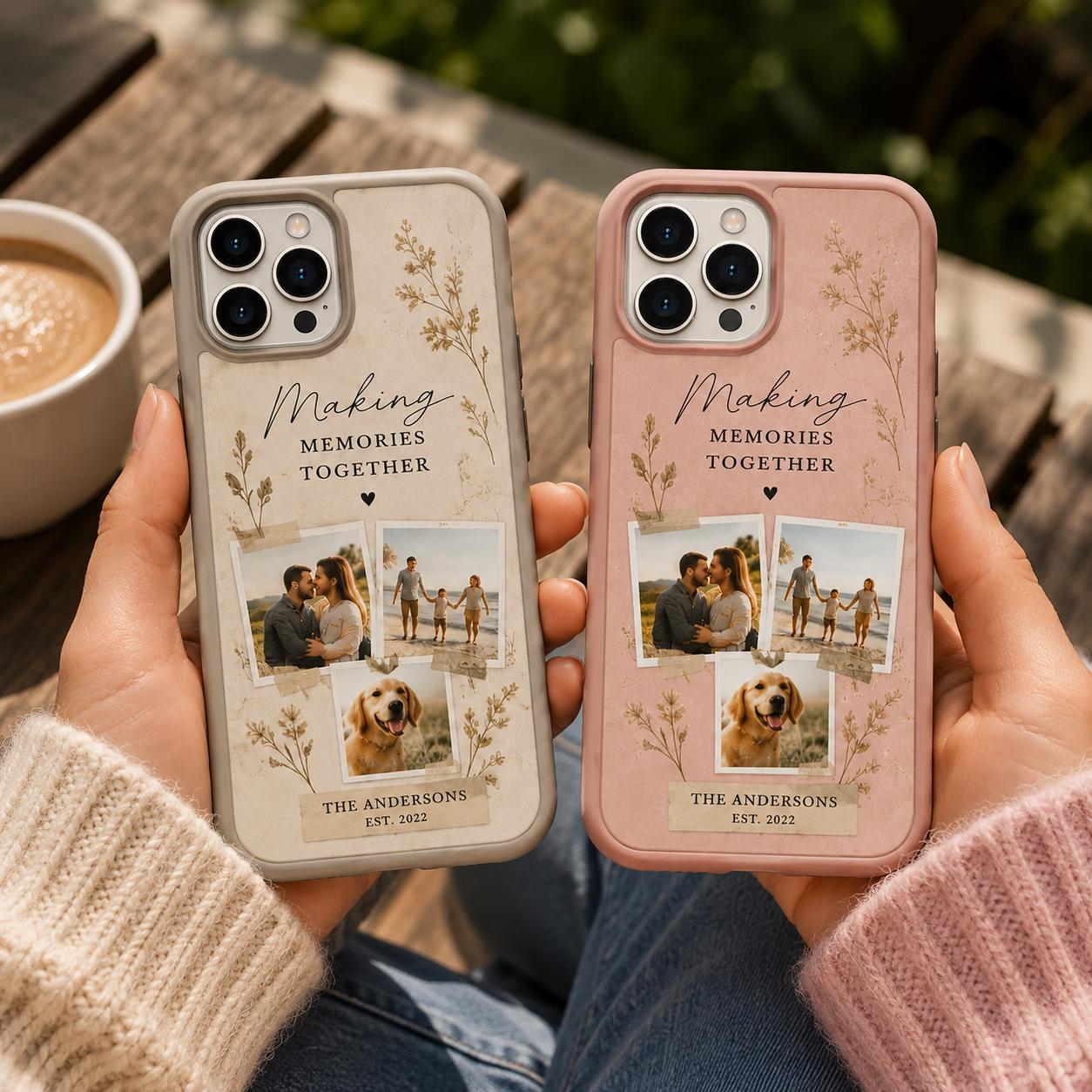 Personalized Photo Collage Tough Phone Case, Custom Family Pet Picture Case, Making Memories Together Phone Cover, Gift for Her