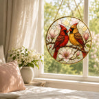 Cardinal Couple Stained Glass Suncatcher – product photo 5