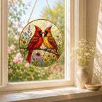 Cardinal Couple Stained Glass Suncatcher – product photo 8