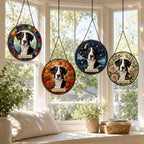 Custom Dog Portrait Stained Glass Suncatcher, Personalized Pet Photo Window Hanging – product photo 4