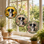 Custom Dog Portrait Stained Glass Suncatcher, Personalized Pet Photo Window Hanging – product photo 7