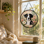 Custom Dog Portrait Stained Glass Suncatcher, Personalized Pet Photo Window Hanging – product photo 10