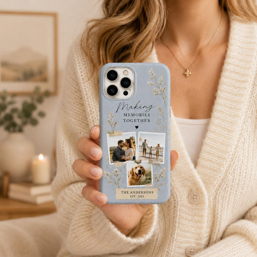 Personalized Photo Collage Phone Case, Custom Family Memory Cover, Made in US Tough Case