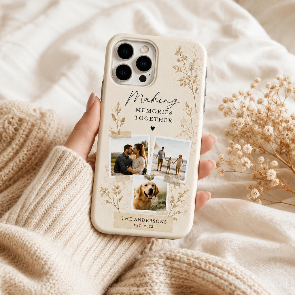 Personalized Photo Collage Phone Case, Custom Family Memory Cover, Made in US Tough Case